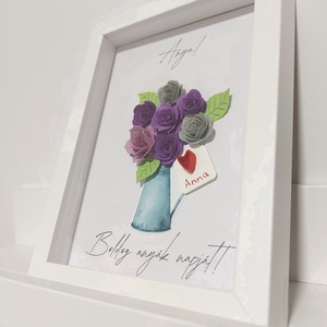 Anyák napi képkeret 2. - lila névre szóló - otthon & életmód - dekoráció - kép & falikép - 3d képek - Meska.hu