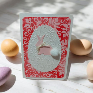 Húsvéti képeslap - nyuszi tojásban - otthon & életmód - papír, írószer - ajándékozás kellékei - képeslap, üdvözlőlap - Meska.hu