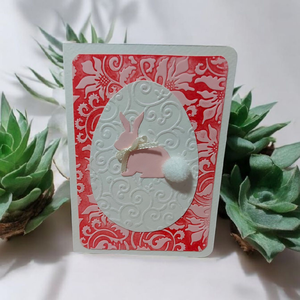 Húsvéti képeslap - nyuszi tojásban, Otthon & Életmód, Papír, írószer, Ajándékozás kellékei, Képeslap, üdvözlőlap, Papírművészet, Mindenmás, MESKA