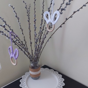 Makramé húsvéti dísz - szett - otthon & életmód - dekoráció - fali és függő dekoráció - függődísz - Meska.hu