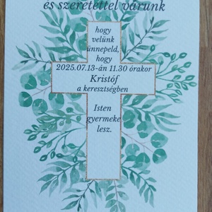 Keresztelési meghívó - leveles - otthon & életmód - papír, írószer - ajándékozás kellékei - meghívó - Meska.hu