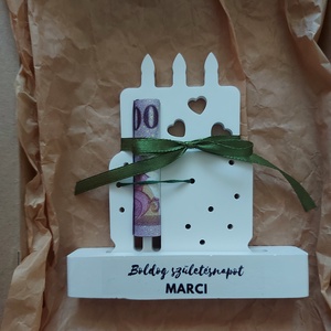 Szülinapi torta pénzátadó - otthon & életmód - papír, írószer - ajándékozás kellékei - pénzátadó képkeret - Meska.hu