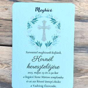 Keresztelési meghívó - kereszt - Meska.hu