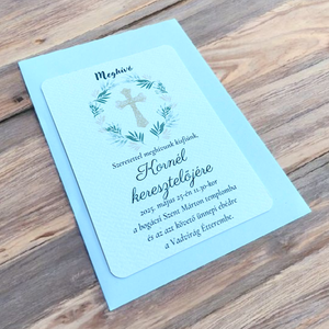 Keresztelési meghívó - kereszt - otthon & életmód - papír, írószer - ajándékozás kellékei - meghívó - Meska.hu