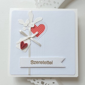 Pénzátadó boríték fehér, szíves, szeretettel - Meska.hu