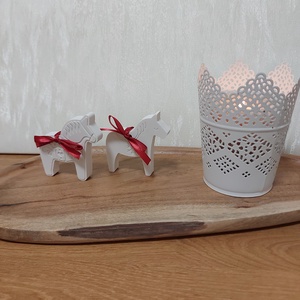 Karácsonyi lakásdekor - fehér ló 2db advent , dala ló - otthon & életmód - dekoráció - asztal és polc dekoráció - asztaldísz - Meska.hu