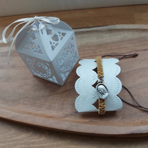 Fonott makramé karkötő - barna/sárga medugorje - ékszer - karkötő - fonott karkötő - Meska.hu