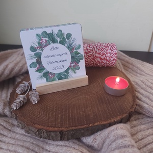 Lelki adventi naptár felnőtteknek - kártya állvánnyal egyedi felirattal - karácsony - adventi díszek - adventi naptár - Meska.hu