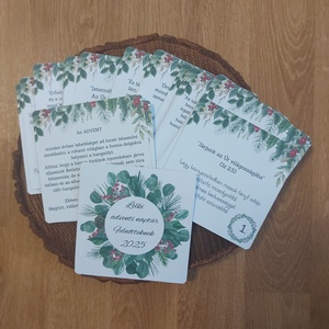 Lelki adventi naptár felnőtteknek - kártya állvánnyal egyedi felirattal - karácsony - adventi díszek - adventi naptár - Meska.hu