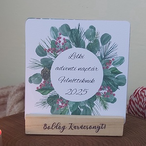 Lelki adventi naptár felnőtteknek - kártya állvánnyal egyedi felirattal - Meska.hu