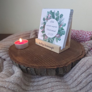 Lelki adventi naptár felnőtteknek - kártya állvánnyal egyedi felirattal - karácsony - adventi díszek - adventi naptár - Meska.hu