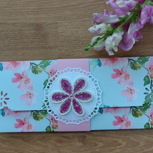 Pénzátadó boríték - cseresznyevirág, Otthon & Életmód, Papír, írószer, Ajándékozás kellékei, Pénzátadó boríték, Papírművészet, Mindenmás, MESKA