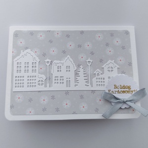 Karácsonyi képeslap - házak 1. - karácsony - karácsonyi ajándékozás - karácsonyi képeslap, üdvözlőlap, ajándékkísérő - Meska.hu