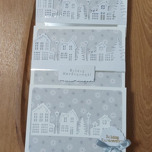 Karácsonyi képeslap - házak 3 db-os csomag - karácsony - karácsonyi ajándékozás - karácsonyi képeslap, üdvözlőlap, ajándékkísérő - Meska.hu