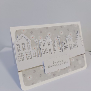 Karácsonyi képeslap - házak 2. - karácsony - karácsonyi ajándékozás - karácsonyi képeslap, üdvözlőlap, ajándékkísérő - Meska.hu