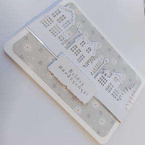 Karácsonyi képeslap - házak 2. - karácsony - karácsonyi ajándékozás - karácsonyi képeslap, üdvözlőlap, ajándékkísérő - Meska.hu