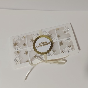 Karácsonyi pénzátadó - mini jégvirágos - karácsony - karácsonyi ajándékozás - karácsonyi képeslap, üdvözlőlap, ajándékkísérő - Meska.hu