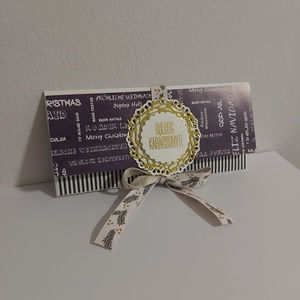 Karácsonyi pénzátadó - fekete csikos - karácsony - karácsonyi ajándékozás - karácsonyi képeslap, üdvözlőlap, ajándékkísérő - Meska.hu