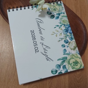 Esküvői vendégkönyv , emlékkönyv - zöld bazsarózsa - esküvő - emlék & ajándék - vendégkönyv - Meska.hu