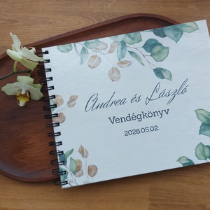 Esküvői vendégkönyv , emlékkönyv - zöld leveles - esküvő - emlék & ajándék - vendégkönyv - Meska.hu