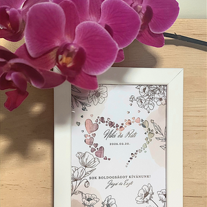 Esküvői pénzátadó képkeret - pasztel virágos - esküvő - emlék & ajándék - nászajándék - esküvői pénzátadó képkeret - Meska.hu