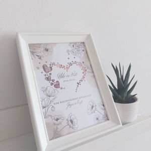 Esküvői pénzátadó képkeret - pasztel virágos - esküvő - emlék & ajándék - nászajándék - esküvői pénzátadó képkeret - Meska.hu