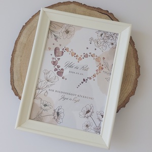 Esküvői pénzátadó képkeret - pasztel virágos, Esküvő, Emlék & Ajándék, Nászajándék, Esküvői pénzátadó képkeret, Papírművészet, MESKA