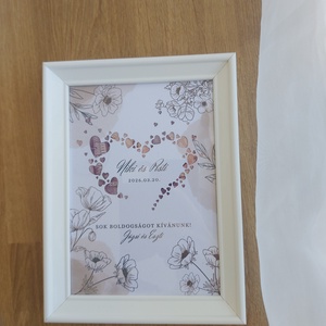 Esküvői pénzátadó képkeret - pasztel virágos - esküvő - emlék & ajándék - nászajándék - esküvői pénzátadó képkeret - Meska.hu