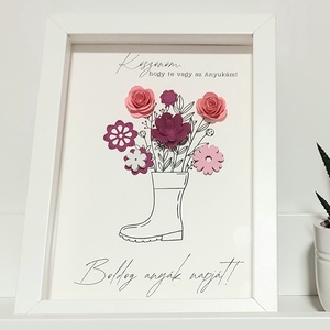 Anyák napi képkeret 1. - csizmás, Otthon & Életmód, Dekoráció, Kép & Falikép, 3d képek, Papírművészet, MESKA