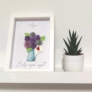 Anyák napi képkeret 2. - lila névre szóló - Meska.hu