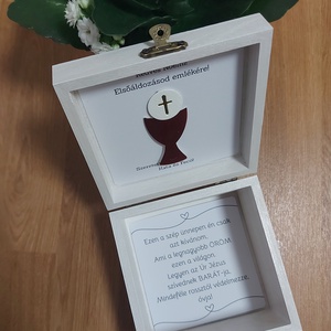 Elsőáldozási emlék fadoboz - dekopage - otthon & életmód - papír, írószer - ajándékozás kellékei - pénzátadó doboz - Meska.hu