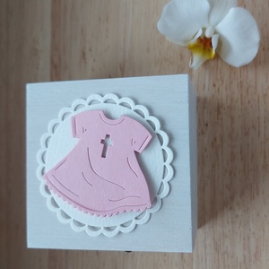 Keresztelőre pénzátadó fadoboz , Baba - mama, Keresztelő kellékek, Keresztelőajándékok, Mindenmás, Papírművészet, MESKA