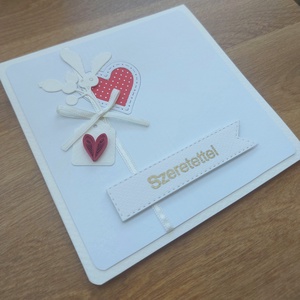 Fehér szíves pénzatadó boríték - otthon & életmód - papír, írószer - ajándékozás kellékei - pénzátadó boríték - Meska.hu