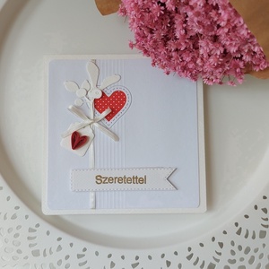 Fehér szíves pénzatadó boríték - Meska.hu