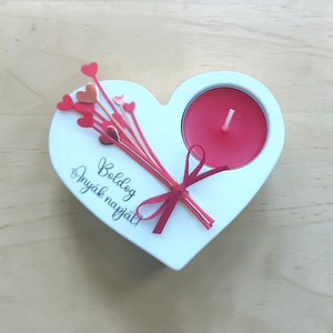 Anyák napi szív mécsestartó - szívvirágos - otthon & életmód - gyertya, illat, aroma - mécses és mécsestartó - Meska.hu