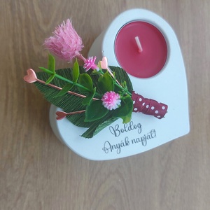 Anyák napi szív mécsestartó - csokros - otthon & életmód - gyertya, illat, aroma - mécses és mécsestartó - Meska.hu