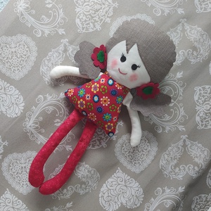 Piros - textil baba - játék & sport - baba & babaház - baba - Meska.hu