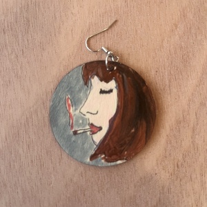 Inspired by smoking girl, Ékszer, Fülbevaló, Lógós kerek fülbevaló, , MESKA