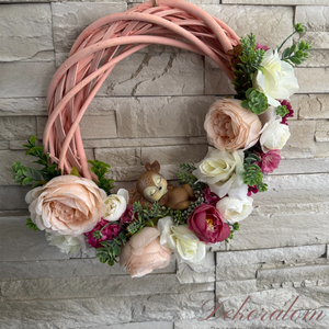 Őzikés kopogtató, Otthon & Életmód, Dekoráció, Ajtó- és ablak dekoráció, Ajtódísz & Kopogtató, Virágkötés, MESKA