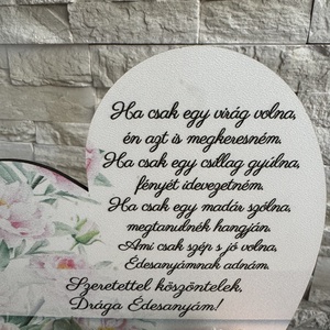 Anyák napi díszített talpas szív - otthon & életmód - virágdekoráció - virágdíszek - asztali virágdísz - Meska.hu