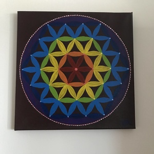 Mandala falikép élet virága motívummal - Meska.hu