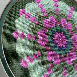 Szív csakra tűgobelin mandala - otthon & életmód - dekoráció - spiritualitás - mandala - Meska.hu