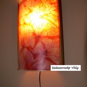 Selyemfestett virágos dekor lámpa - otthon & életmód - lámpa - hangulatlámpa - Meska.hu