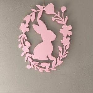 Húsvéti nyuszis ajtódísz , Ünnepi díszek, dekorációk, Húsvéti díszek és dekorációk, Húsvéti ablakdíszek, Mindenmás, MESKA