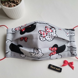 Mosható maszk, Minnie (szürke-piros)  - Meska.hu