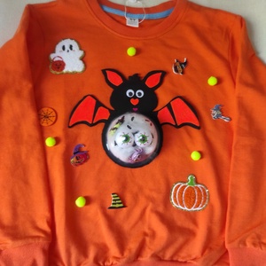DIY pulóverre rögzíthető világító halloweeni dekor gyerekeknek- denevér - diy (csináld magad) - egységcsomag - Meska.hu
