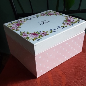Egyedi teásdoboz, Otthon & Életmód, Konyhafelszerelés, tálalás, Tálalás, Teás- és kávés pohár, készlet, Decoupage, transzfer és szalvétatechnika, MESKA