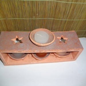 Mécsestartó, Karácsony, Adventi díszek, Adventi asztaldísz, Kerámia, MESKA