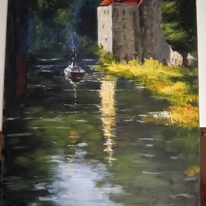 Régi malom, Művészet, Festmény, Olajfestmény, Festészet, MESKA