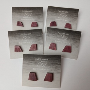 Amaranth (purple wood) és juhar fa fülbevaló - ékszer - fülbevaló - pötty fülbevaló - Meska.hu